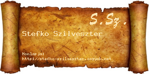 Stefko Szilveszter névjegykártya